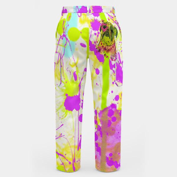 Cargohose mit Cindy - Hose, lang oder kurz, bunt, 100% Polyester, Grösse S-5XL, fester Stoff, Normale Passform, Englische Bulldogge, Bully